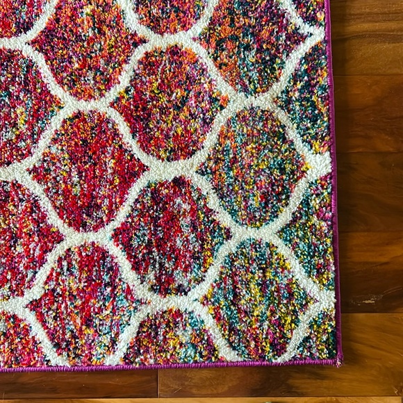 Like New Unique Loom Colorful Patterned Runner Rug - Picture 4 of 6